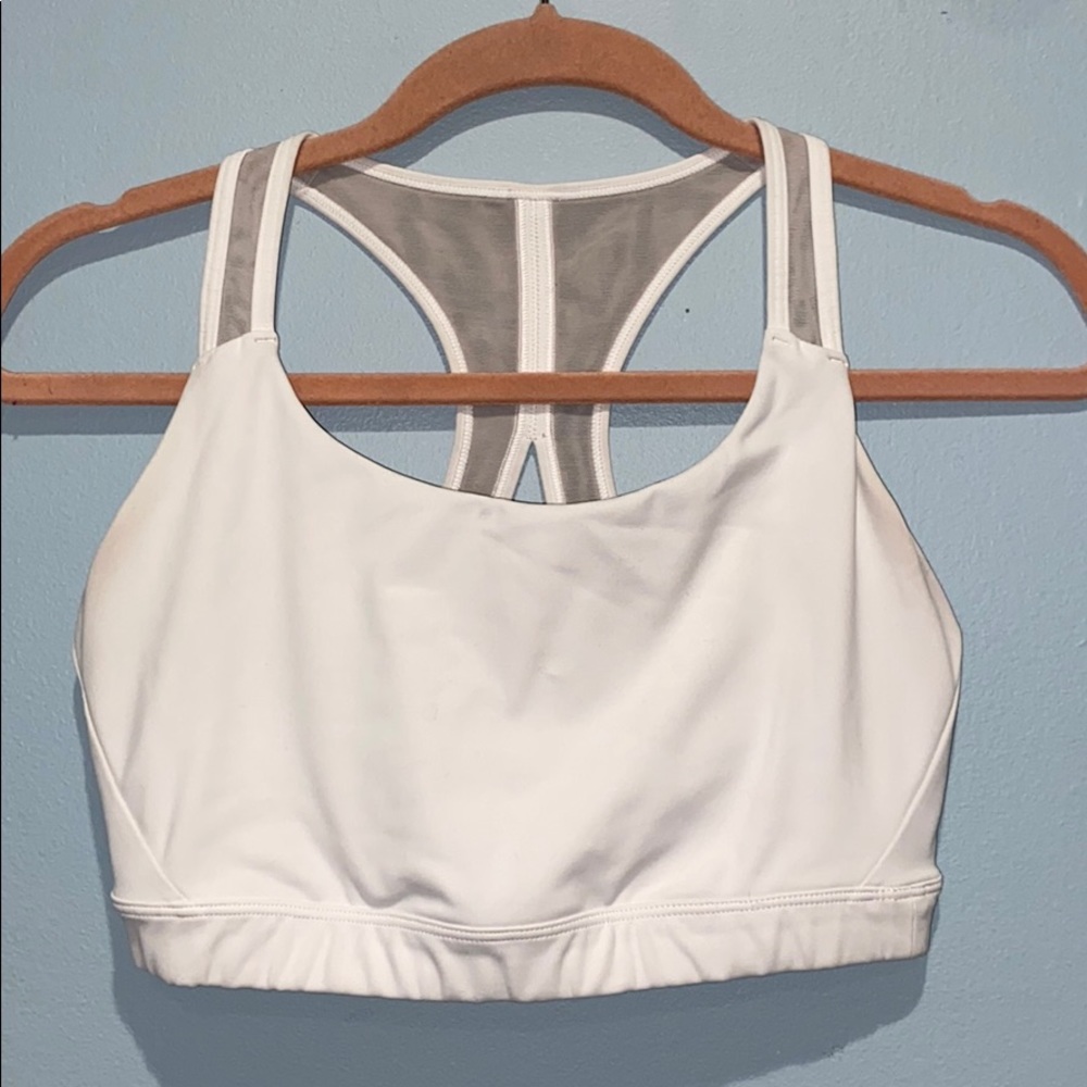 White athleta sports bra